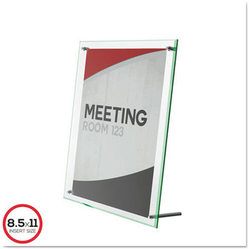 deflecto® Superior Image® Beveled Edge Sign Holder,  Acrylic, 11 x 8 1/2, Clear