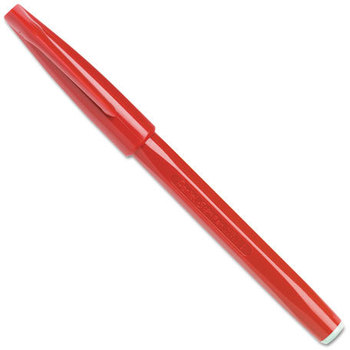 Pentel® Sign Pen®, .7mm, Red Barrel/Ink, Dozen