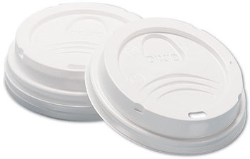 Dixie® Sip-Through Dome Hot Drink Lids, 8oz Cups, White, 100/Sleeve, 10 Sleeves/Carton