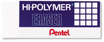 Pentel® Hi-Polymer® Eraser, White, 3/Pack