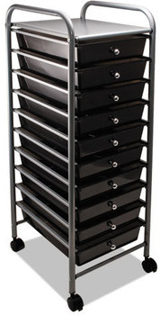 Advantus® Portable Drawer Organizer,  13w x 15 3/8d x 37 3/4h, Smoke/Matte Gray