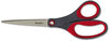 A Picture of product MMM-1448 Scotch® Precision Scissors 8" Long, 3.13" Cut Length, Gray/Red Straight Handle