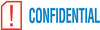 A Picture of product COS-035536 ACCUSTAMP2® Pre-Inked Shutter Stamp with Microban®,  Red/Blue, CONFIDENTIAL, 1 5/8 x 1/2
