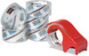 A Picture of product MMM-38506DP3 Scotch® 3850 Heavy-Duty Packaging Tape with DP300 Dispenser, 3" Core, 1.88" x 54.6 yds, Clear, 6/Pack