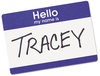 A Picture of product AVE-5141 Avery® Printable Adhesive Name Badges 3.38 x 2.33, Blue "Hello", 100/Pack
