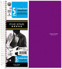 A Picture of product MEA-06050 Five Star® Trend Wirebound Notebook,  College Ruled, 8 1/2 x 11, White, 3 Subject 150 Sheets