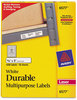 A Picture of product AVE-6577 Avery® Durable Permanent ID Labels with TrueBlock® Technology Laser Printers, 0.63 x 3, White, 32/Sheet, 50 Sheets/Pack