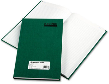 National® Emerald Series Account Book,  Green Cover, 300 Pages, 12 1/4 x 7 1/4