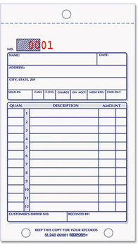 Rediform® Sales Book,  3-5/8 x 6 3/8, Carbonless Duplicate, 50 Sets/Book