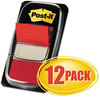 A Picture of product MMM-680RD12 Post-it® Flags Assorted Color 1" Flag Refills Marking Page in Dispensers, Red, 50 Flags/Dispenser, 12 Dispensers/Pack