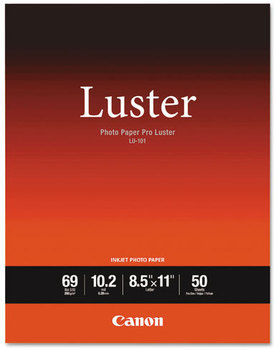 Canon® PRO Luster Inkjet Photo Paper,  8 1/2" x 11", White, 50 Sheets/Pack