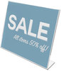A Picture of product DEF-66701 deflecto® Slanted Desktop Sign Holder,  Plastic, 11 x 8 1/2, Clear