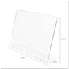A Picture of product DEF-66701 deflecto® Slanted Desktop Sign Holder,  Plastic, 11 x 8 1/2, Clear