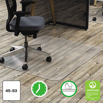 deflecto® Clear Polycarbonate All Day Use Chair Mat, 45 x 53