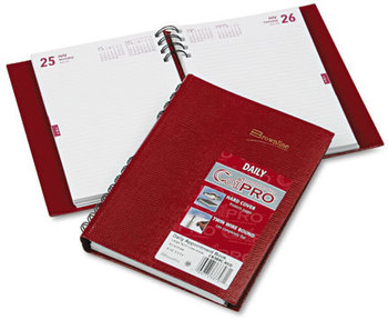Brownline® CoilPro™ Ruled Daily Planner 8.25 x 5.75, Red Cover, 12-Month (Jan to Dec): 2026