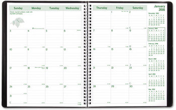 Brownline® EcoLogix Recycled Monthly Planner Artwork, 11 x 8.5, Black Cover, 14-Month: Dec 2025 to Jan 2027