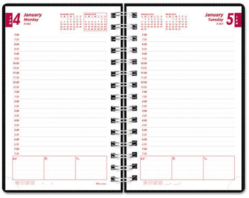 Brownline® DuraFlex Daily Planner 8 x 5, Black Cover, 12-Month (Jan to Dec): 2026