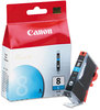 A Picture of product CNM-CLI8C Canon® CLI8 4-Color Multipack, CLI8BK, CLI8C, CLI8G, CLI8M, CLI8R, CLI8Y Ink Tank,  Cyan