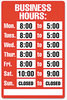 A Picture of product COS-098072 COSCO Business Hours Sign Kit,  15 x 19, Red