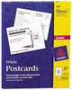 A Picture of product AVE-5689 Avery® Printable Postcards Laser, 80 lb, 4.25 x 5.5, Uncoated White, 200 Cards, 4 Cards/Sheet, 50 Sheets/Box