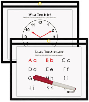 C-Line® Reusable Dry Erase Pockets,  9 x 12, Black