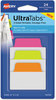 A Picture of product AVE-74753 Avery® Ultra Tabs® Repositionable Standard: 2" x 1.5", 1/5-Cut, Assorted Neon Colors, 24/Pack