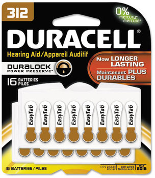 Duracell® Button Cell Hearing Aid Battery #312, 16/Pk