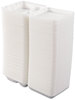 A Picture of product DCC-80HT3R Dart® Foam Hinged Lid Containers,  Foam, 3-Comp, White, 8 x 7 1/2 x 2 3/10, 200/Carton