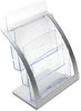 A Picture of product DEF-693745 deflecto® Three-Tier Literature Holder,  11-1/4w x 6-15/16d x 13-5/16h, Silver