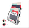 A Picture of product DEF-693745 deflecto® Three-Tier Literature Holder,  11-1/4w x 6-15/16d x 13-5/16h, Silver