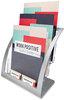 A Picture of product DEF-693745 deflecto® Three-Tier Literature Holder,  11-1/4w x 6-15/16d x 13-5/16h, Silver