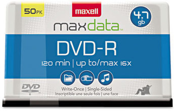 Maxell® DVD-R Recordable Disc,  4.7GB, 16x, Spindle, Gold, 50/Pack