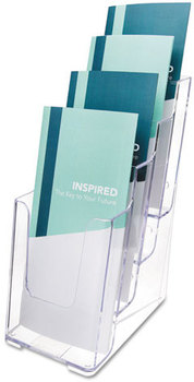 deflecto® Multi Compartment DocuHolder®,  Four Compartments, 4-7/8w x 8d x 10h, Clear