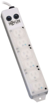 Tripp Lite Medical-Grade Power Strip for Patient Care Areas,  6 Outlets,15 ft Cord, White