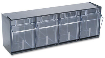 deflecto® Tilt Bin™ Horizontal Interlocking Storage System,  23 5/8 x 6 5/8 x 8 1/8, Black