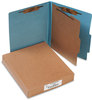 A Picture of product ACC-15024 ACCO Pressboard Classification Folders 2" Expansion, 1 Divider, 4 Fasteners, Letter Size, Sky Blue Exterior, 10/Box