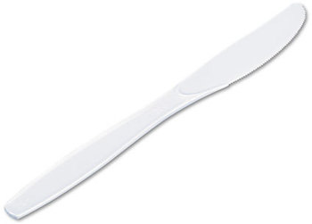 Dixie® Plastic Cutlery, Heavyweight Knives, White, 1000/Carton