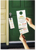 A Picture of product AVE-16150 Avery® Door Hanger with Tear-Away Cards 97 Bright, 65 lb Cover Weight, 4.25 x 11, White, 2 Hangers/Sheet, 40 Sheets/Pack