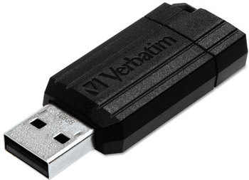 Verbatim® PinStripe USB Flash Drive. 32 GB. Black.