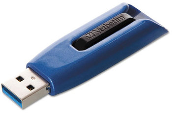 Verbatim® V3 Max USB 3.0 Flash Drive,  64GB, Metallic Blue