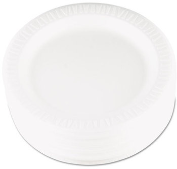 Quiet Classic® Foam Plastic Laminated Dinnerware Plates. 9 in. diameter. White. 500 count. 9"