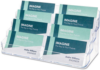 deflecto® Business Card Holders,  Capacity 400 Cards, Clear
