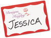A Picture of product AVE-5143 Avery® Printable Adhesive Name Badges 3.38 x 2.33, Red Border, 100/Pack