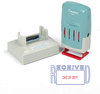 A Picture of product XST-66211 Xstamper® ECO-GREEN VersaDater® Message Dater,  2 1/8 x 1 5/16, RECEIVED, Blue/Red