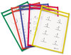 A Picture of product CLI-40610 C-Line® Reusable Dry Erase Pockets,  9 x 12, Assorted Primary Colors, 10/Pack