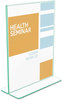 A Picture of product DEF-5991790 deflecto® Superior Image® Premium Green Edge Sign Holder,  Acrylic, 8 1/2 x 11, Clear