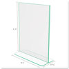 A Picture of product DEF-5991790 deflecto® Superior Image® Premium Green Edge Sign Holder,  Acrylic, 8 1/2 x 11, Clear
