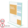 A Picture of product DEF-5991790 deflecto® Superior Image® Premium Green Edge Sign Holder,  Acrylic, 8 1/2 x 11, Clear