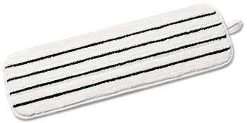 3M Easy Scrub Express Microfiber Flat Mop,  Microfiber, 18-inch, White with Green Stripes, Washable