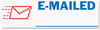 A Picture of product COS-035541 ACCUSTAMP2® Pre-Inked Shutter Stamp with Microban®,  Red/Blue, EMAILED, 1 5/8 x 1/2